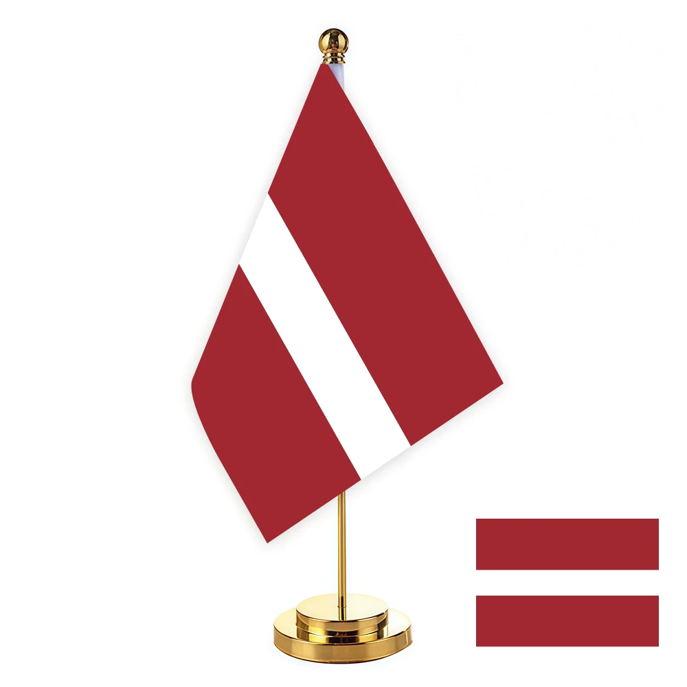 CYPOMELO office desk flag Latvia flag 14x21cm Latvia desktop small decorative flag (with flagpole)