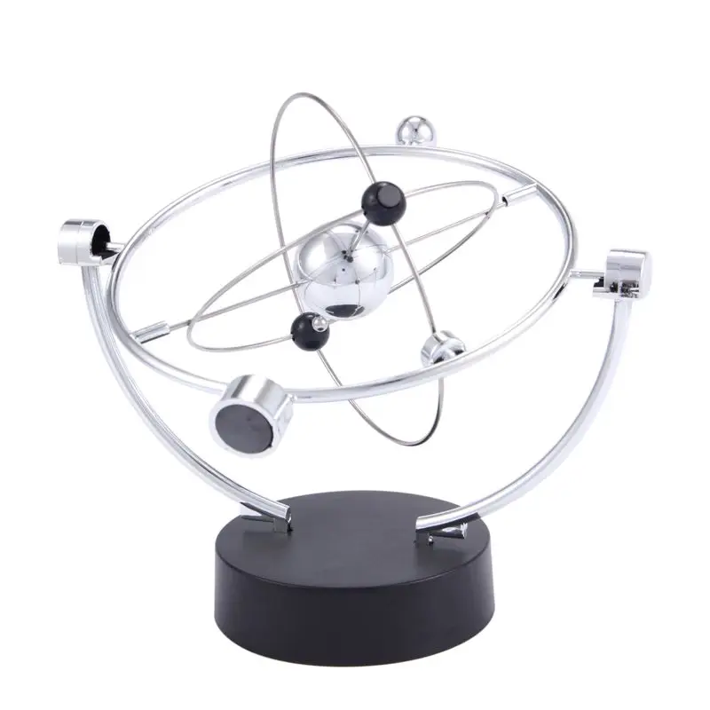 PZHI-2X Perpetual Motion Desk Sculpture - Kinetic Art Galaxy Planet Balance Mobile - Magnetic Executive Office Home Decor