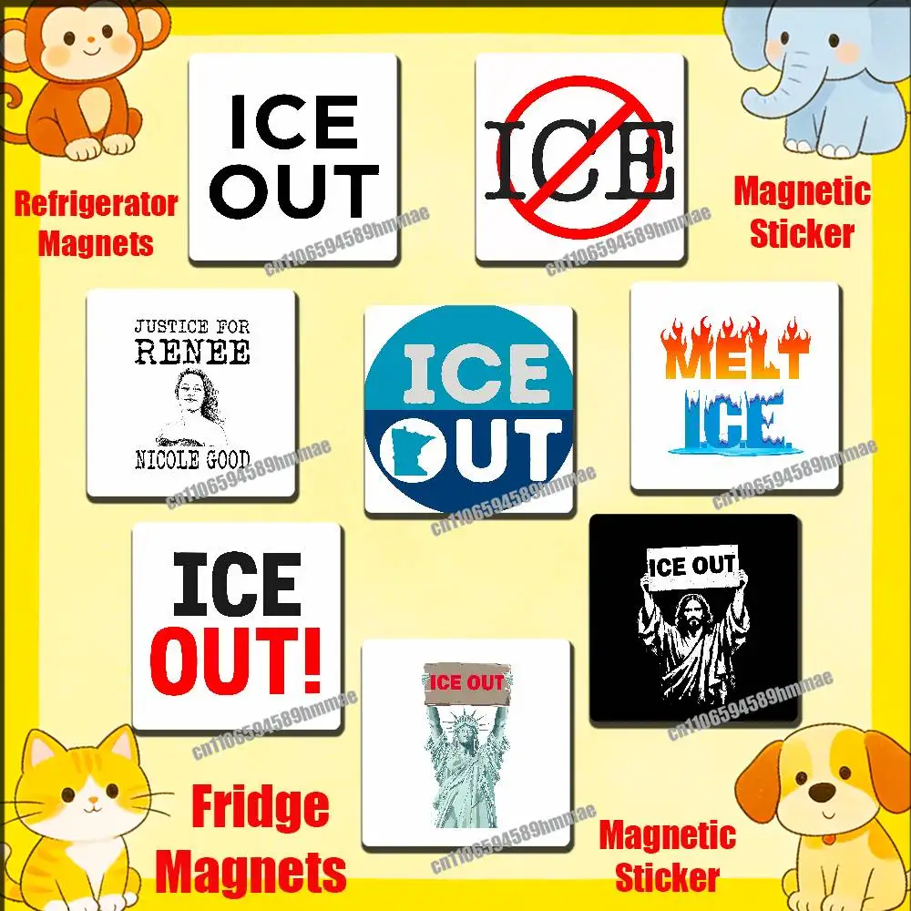 

For Rip Renee Nicole Good ICE OUT Minnesota Be Good Fridge Freezer Refrigerator Magnets Kitchen Metal Cabinet Magnetic Sticker