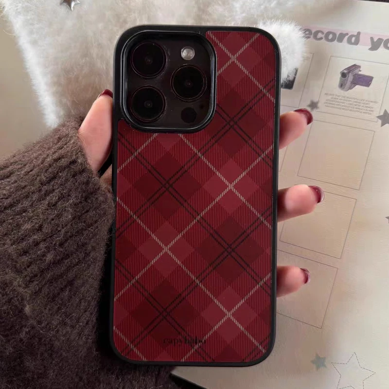 INS العصرية عيد الميلاد الأحمر الماس شبكة نمط جراب هاتف آيفون 17 برو ماكس الهواء 16 15 14 12 13 11 برو ماكس زائد مكافحة السقوط غطاء #1