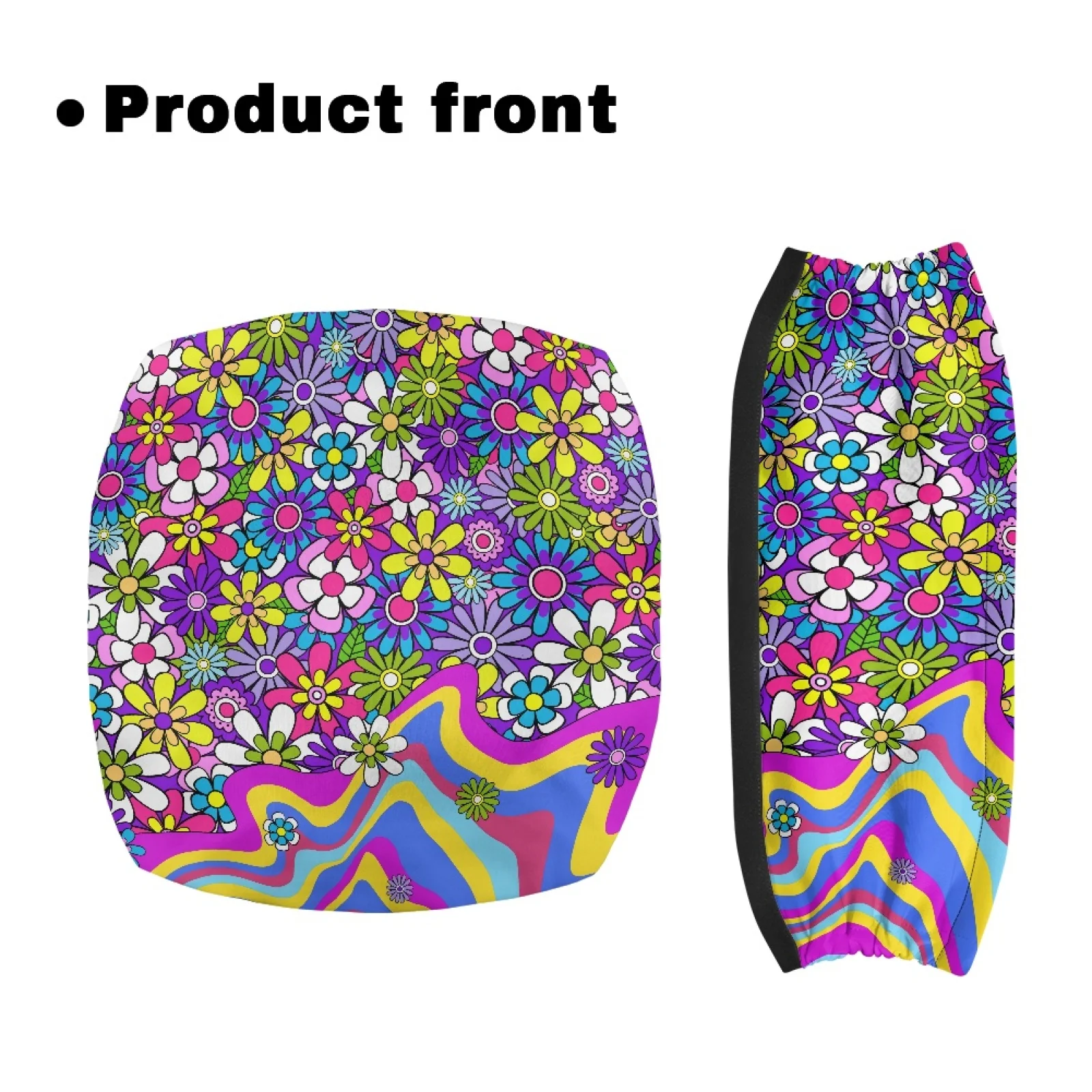 Coloranimal Retro Floral Print 2 Pieces Set Walker Covers Rollator Seat Back Cover for Elderly Adults Outdoor