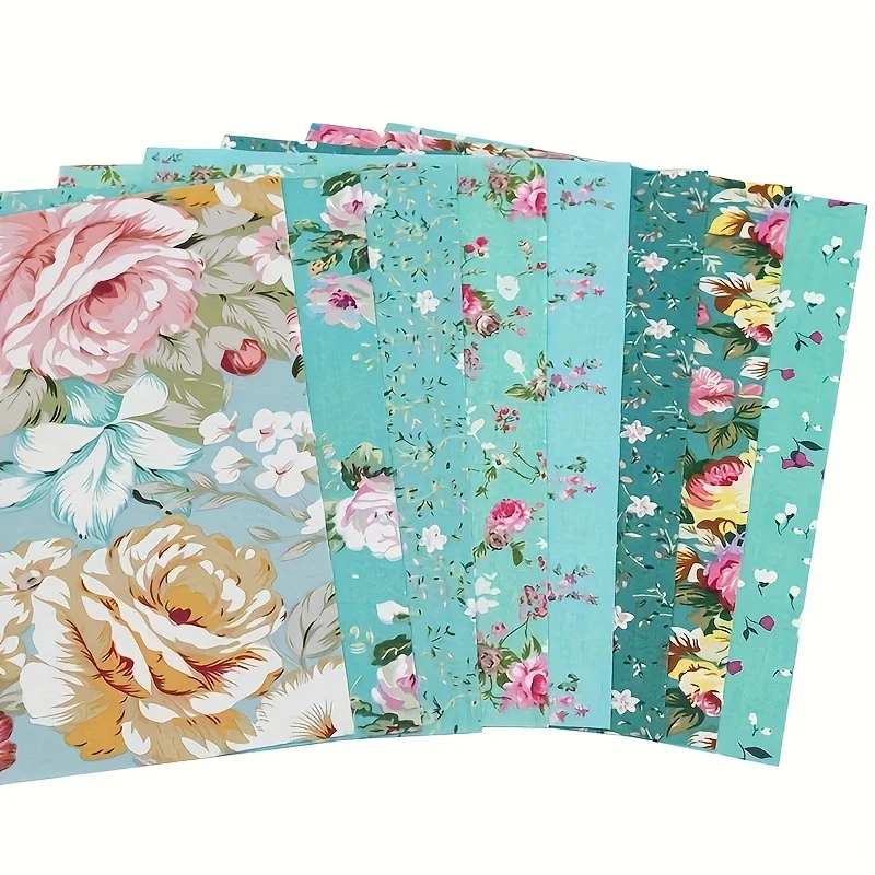 8pcs/Lot Green Series Printed Decorative Cotton Fabric,Patchwork Cloth,Doll Needlework Cloth,DIY Sewing Quilting Material,suitab
