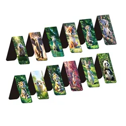 12pcs Vibrant Animal Magnetic Bookmarks - Vibrant, Durable Page Markers for Readers & Educators