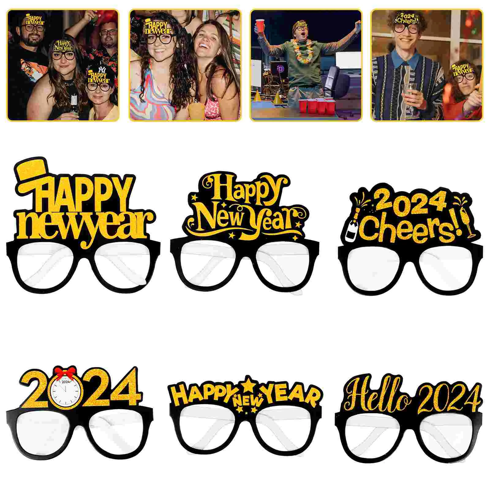 New Year Costume Accessory 2024 Glasses Years Sun Modeling Eye Wear Clothing Party Decor