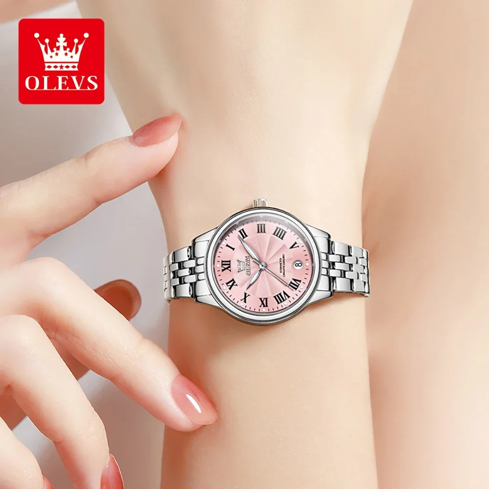 OLEVS 5600 orologi al quarzo cinturino in acciaio inossidabile orologio da polso da donna elegante di lusso per donna Relogio Feminino impermeabile