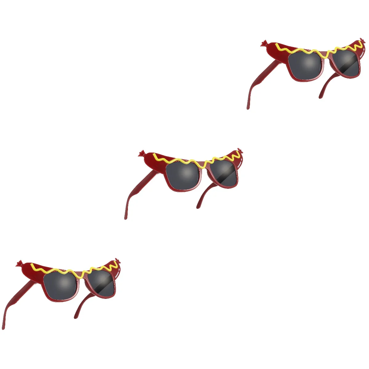 

3 Pack Hot Dog Toy Glasses Bright Eyeglasses for Masquerade Clothing Long-lasting Funny Props