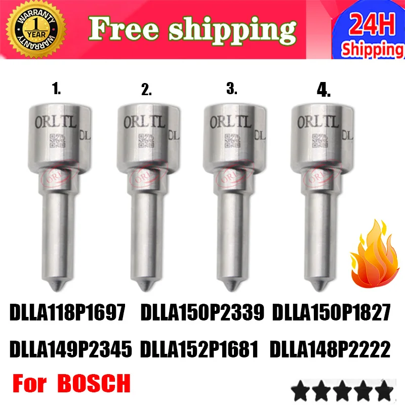 4PCS DLLA118P1697 DLLA150P2339 DLLA150P1827 DLLA149P2345 DLLA152P1681 DLLA148P2222 For BOSCH Diesel Common Rail Injector Nozzle