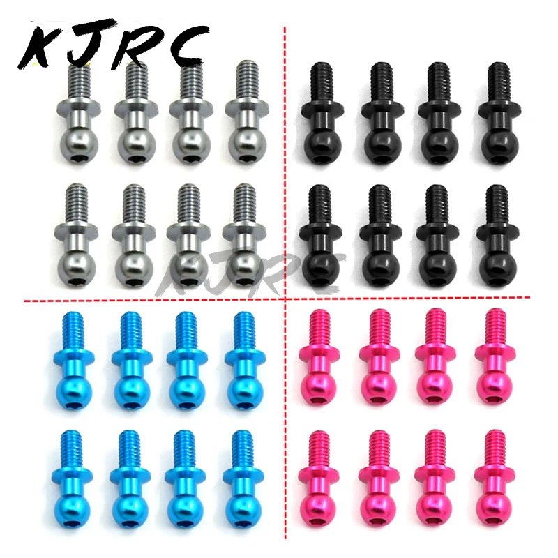 10pcs Metal M3 Ball-Head Screw Link Rod Shock Absorber End Universal For 1/10 RC Car Sakura D5 Tamiya TT01 TT02 On-road Car w25