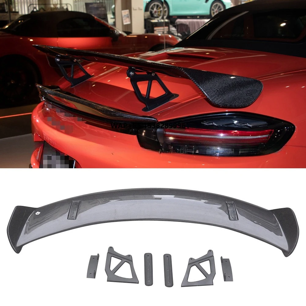 

For Style Carbon Fiber Rear Trunk Spoiler Tail Wing Compatible with Porsche 718 Cayman Boxster 2017+
