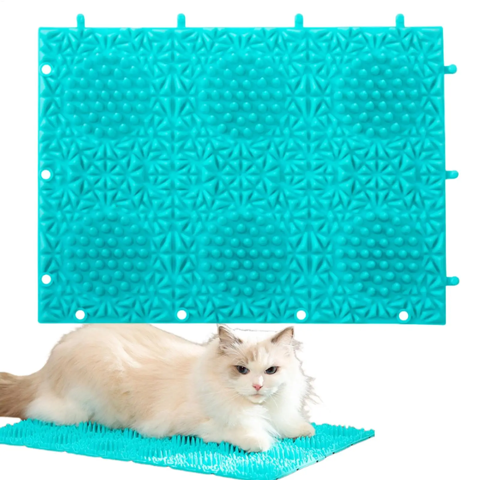 

Коврик для кошачьих царапин, горизонтальный напольный коврик, 9,7x7,1 дюйма, массажный коврик для кошачьих царапин для шлифования когтей, обогащенный пол стресса, игра