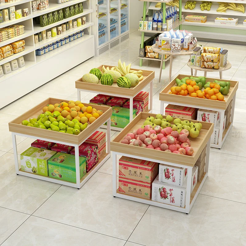 

Fruit store shelf display rack Zhongdaotai supermarket boutique shelf convenience store display cabinet display rack double laye