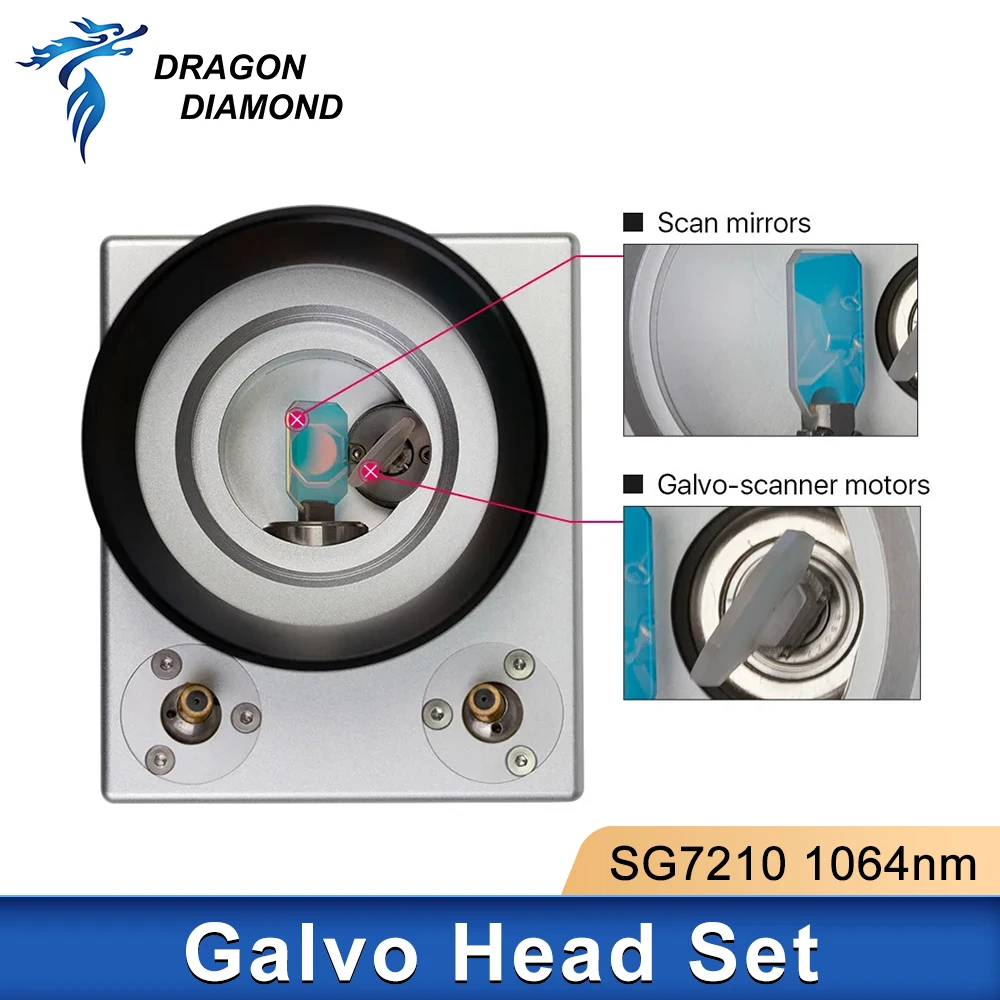 SG7210 1064nm Fiber Laser Scanning Galvo Head WIth Red Pointer 0-100W Input Aperture 10mm for Fiber Marking Machine