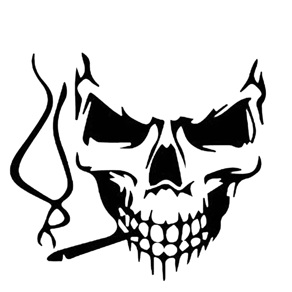 Horrible Skull Car Stickers Vinyl Creative Car Body Window Decals Car Styling Decoration  Black/Silver