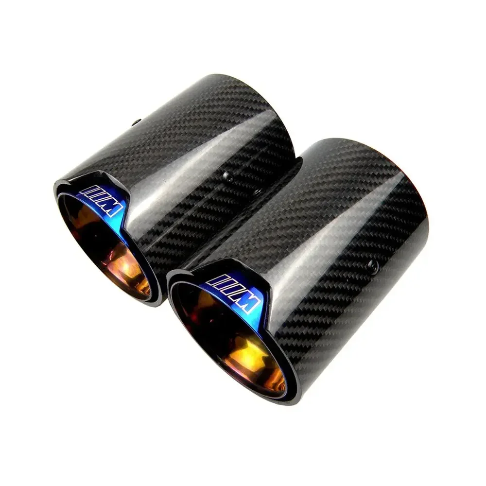 FOR  Burnt Blue Carbon Fiber Exhaust Tip Muffler For BMW M Performance exhaust pipe M2 F87 M3 F80 M4 F82 F83 M5 F10 M6 F12