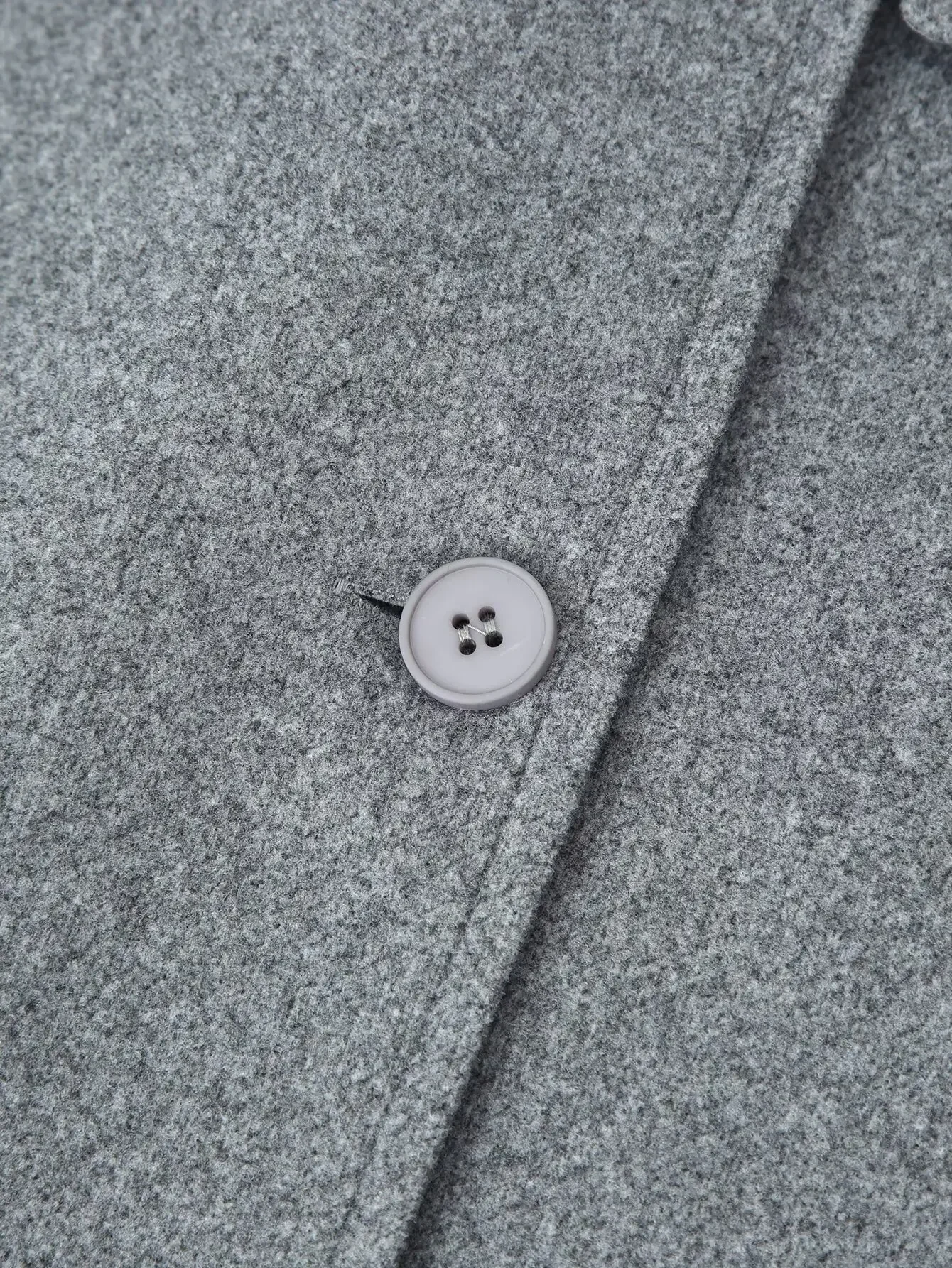 Modischer grauer Wollmantel mit Quasten für Damen, lässiger Revers-Mantel mit langen Ärmeln, doppelreihig, mit Taschen, lockerer langer Mantel, Damen-Outwear für den Alltag. – Detail 24