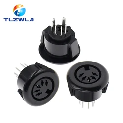 5PCS Black DS-5-07A Round Five-Pin S-video Connector Round 5Pin Socket 5P DIN Socket Holder