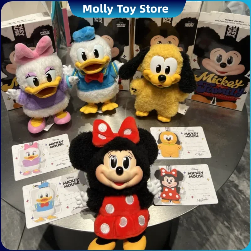 

Genuine Mickey Family Cute Together Keychain Series Blind Box Model Decoration Anime Figure Collectible Desktop Friends Gifts