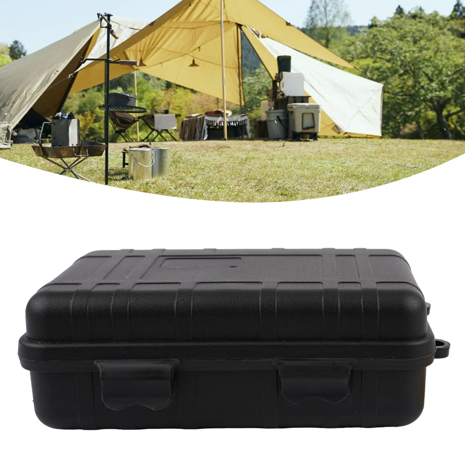 Storage Box Shockproof Box Camping Outdoor PE Inner Lining Plastic Shockproof Storage Survival 185*115*60mm Boating