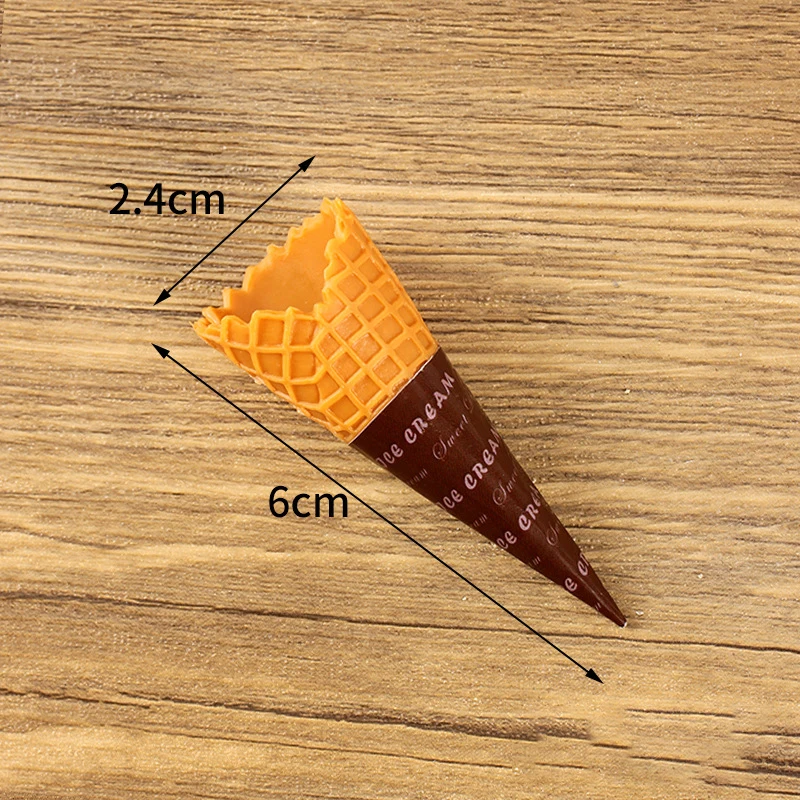 10 pçs simulação cone de sorvete modelo mini bolo falso diy artesanal base de sorvete crianças casa de bonecas jogo adereços artesanato decoração de festa