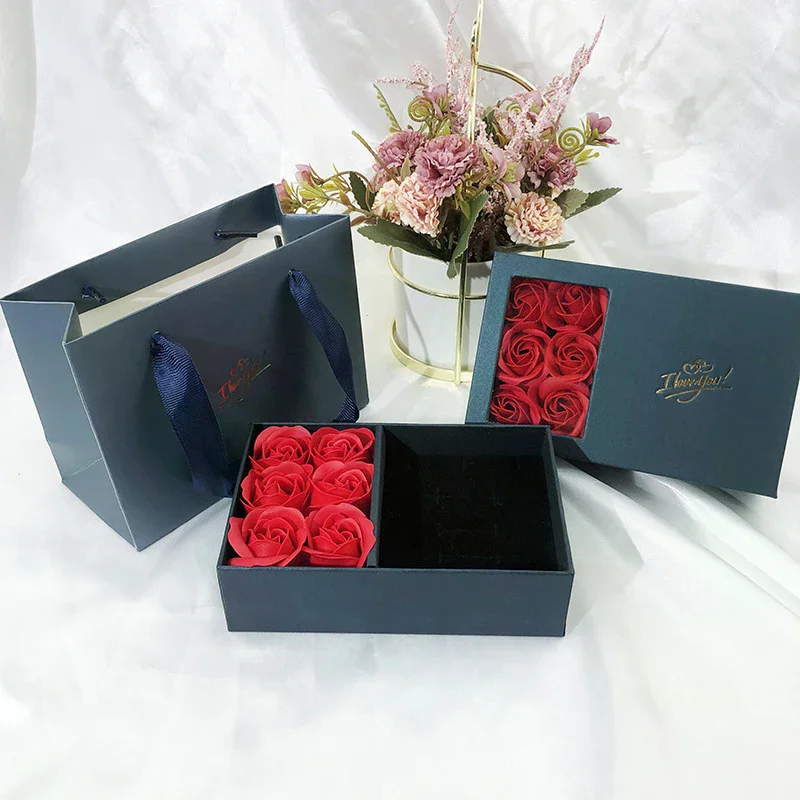 

Шкатулка для украшений «Я люблю тебя» с неувядающими цветами, подарочная коробка с окном, для колец, серег, кулонов, ожерелий, органайзер для украшений