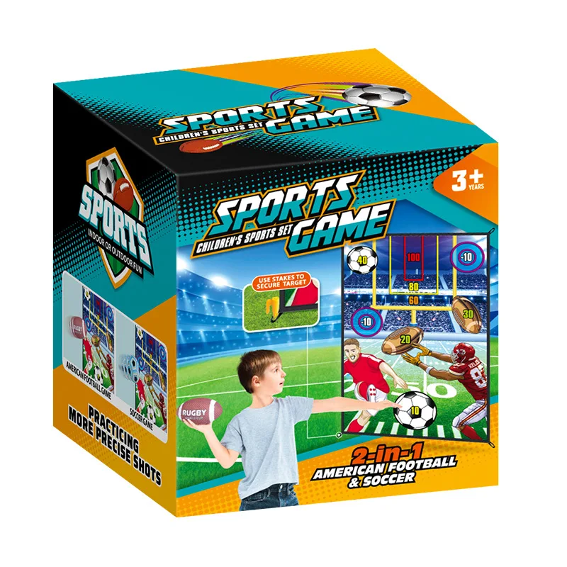 アメリカンフットボール、フットボール 2-in-1 スポーツ投げターゲットおもちゃセット、親子投げおもちゃ
