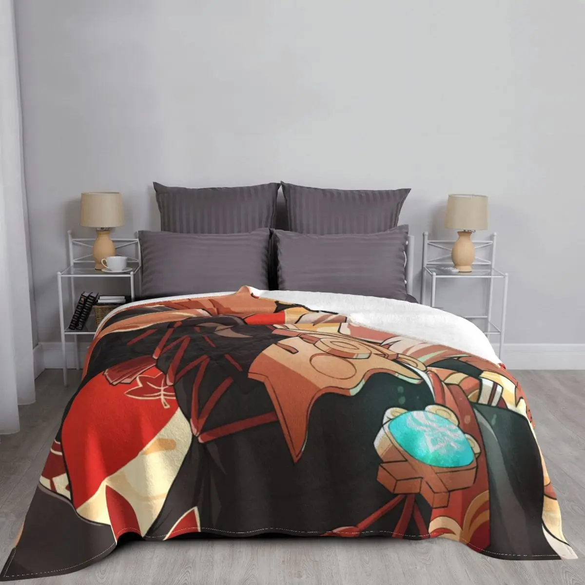 Kazuha Genshin Impact Games coperte decorazione in flanella coperte leggere e traspiranti per copriletto per auto di casa