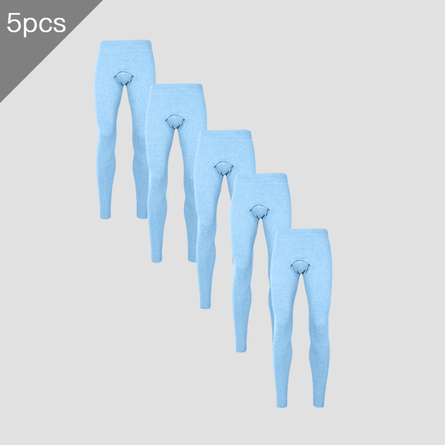 5PCS Men's winter thermal long underwear. Single piece, thickened and fleece-lined. Warm thermal pants, form-fitting thread pant
