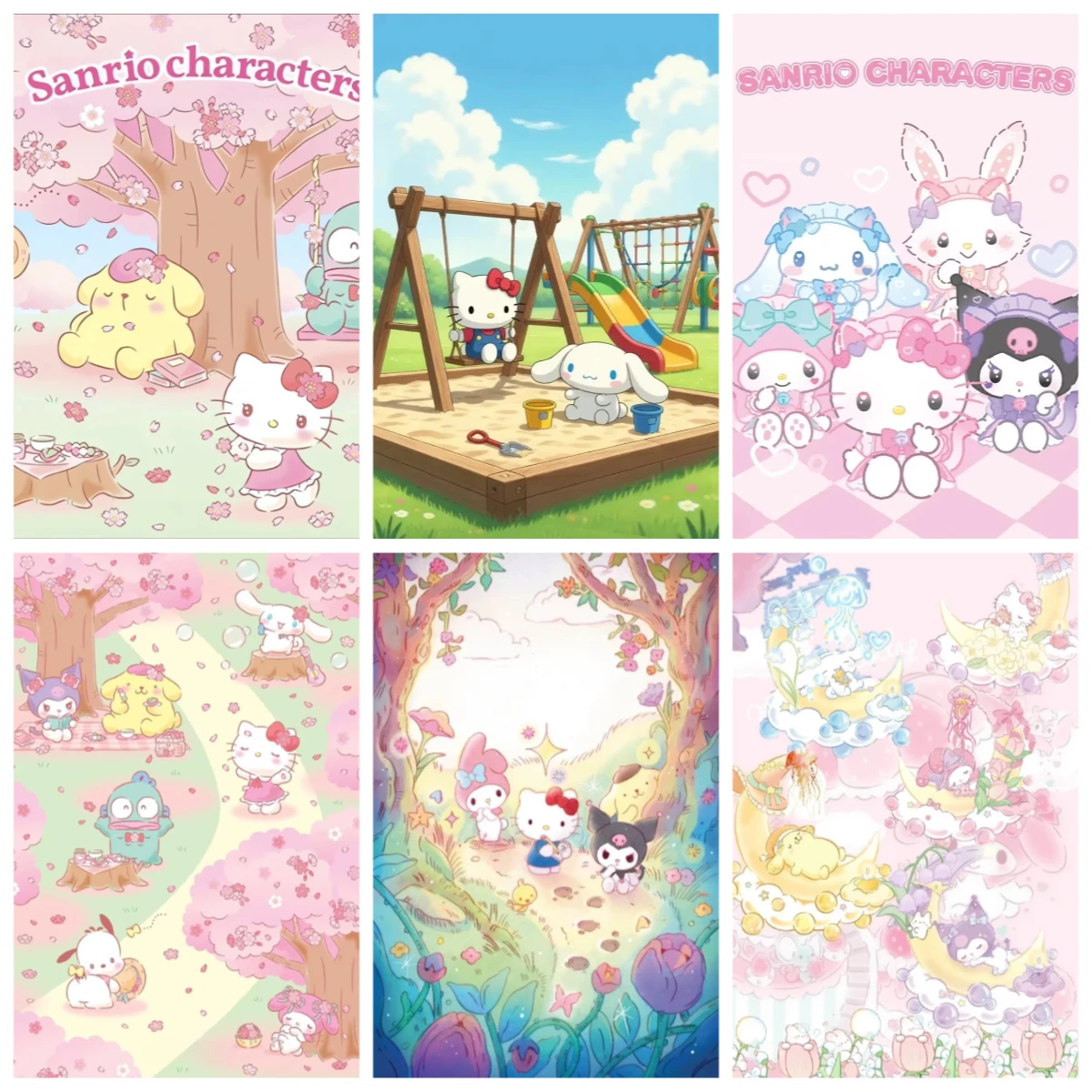 Sweet Kawaii Sanrio Characters Jigsaw Puzzles 500/1000/1200/2000PCS Wall Decor for Living Room Perfect Gift No Frame