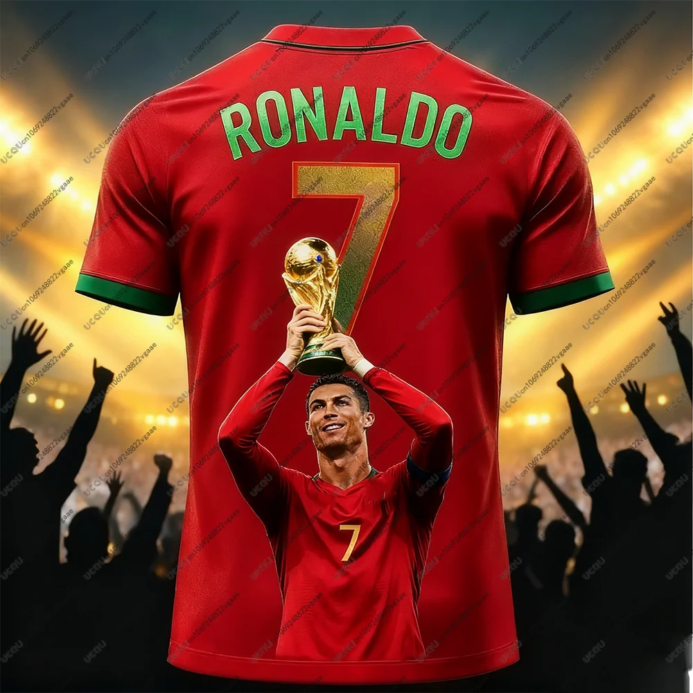 كرة القدم جيرسي المحملة الرجال طفل الذكور الأعلى تنفس الشارع الصبي الرياضة الكتابة على الجدران كريستيانو رونالدو 7 هدية أعلى كرة القدم عارضة تي شيرت