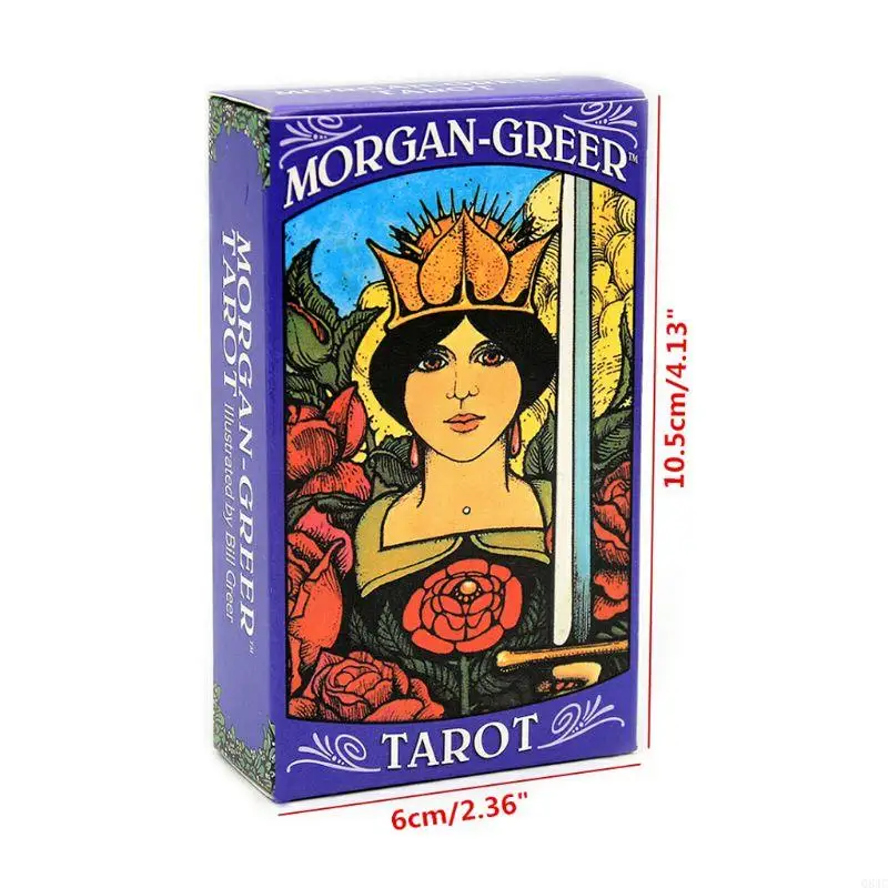 Q84C Tarjetas Holográficas Tarot brillante Full English Mysterious Edition para Astrology Family Party Juego