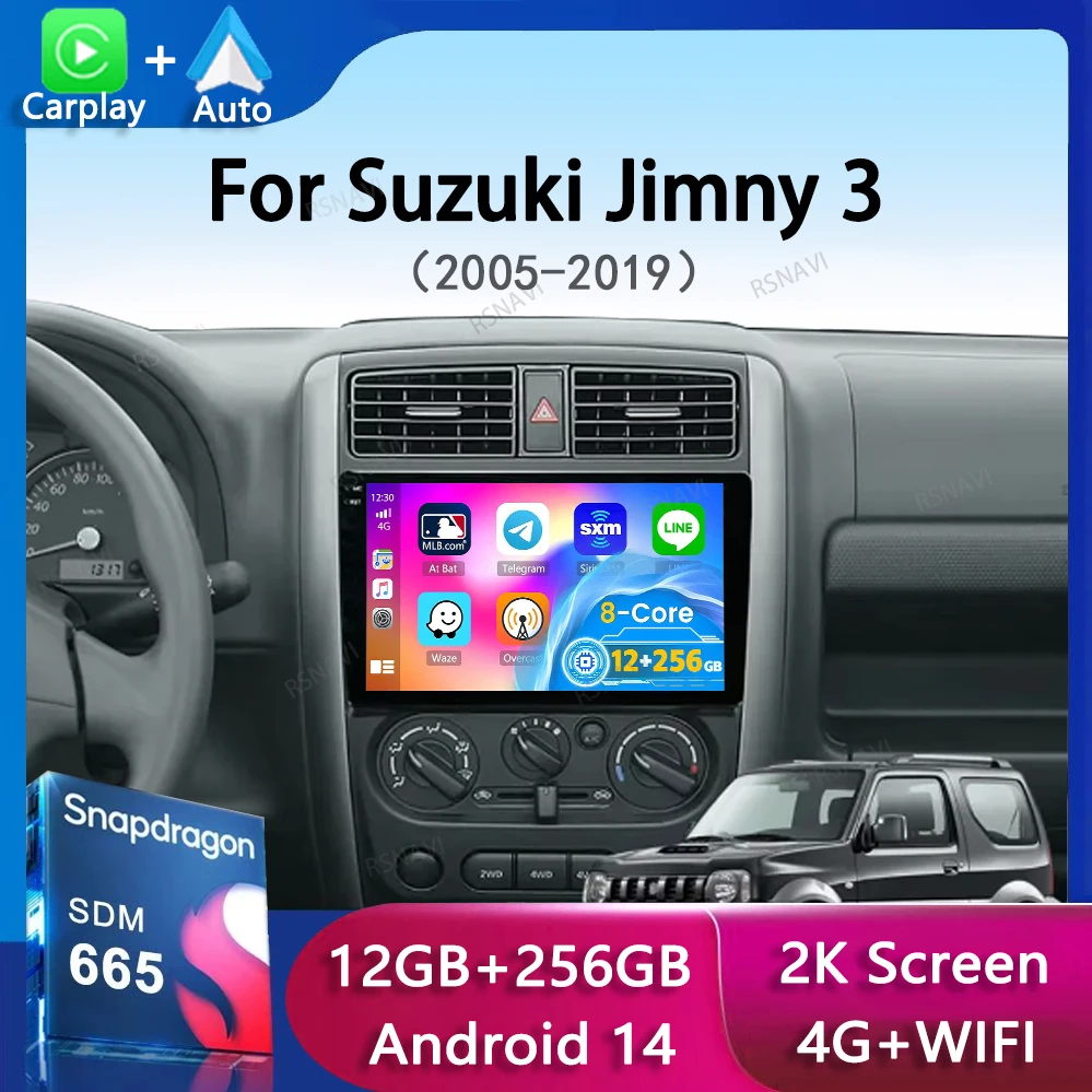 Android 14 Carplay Car Radio For Suzuki Jimny 3 2005-2019 Multimedia Video Player Navigation GPS Auto 2Din 2 Din DSP DVD Stereo