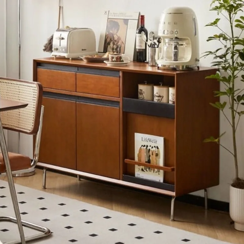 

Medieval solid wood dining side cabinet living room sofa side cabinet bookcase locker storage cabinet household bedroom locker