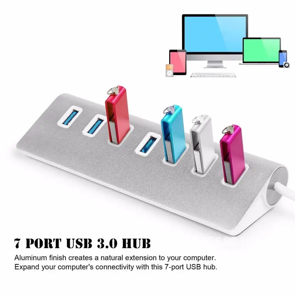 

Aluminum Multi USB 3.0 USB 2.0 HUB High Speed USB Splitter Card Reader 5Gbps For PC Laptop Mac iMac MacBook Pro 4/7 Port