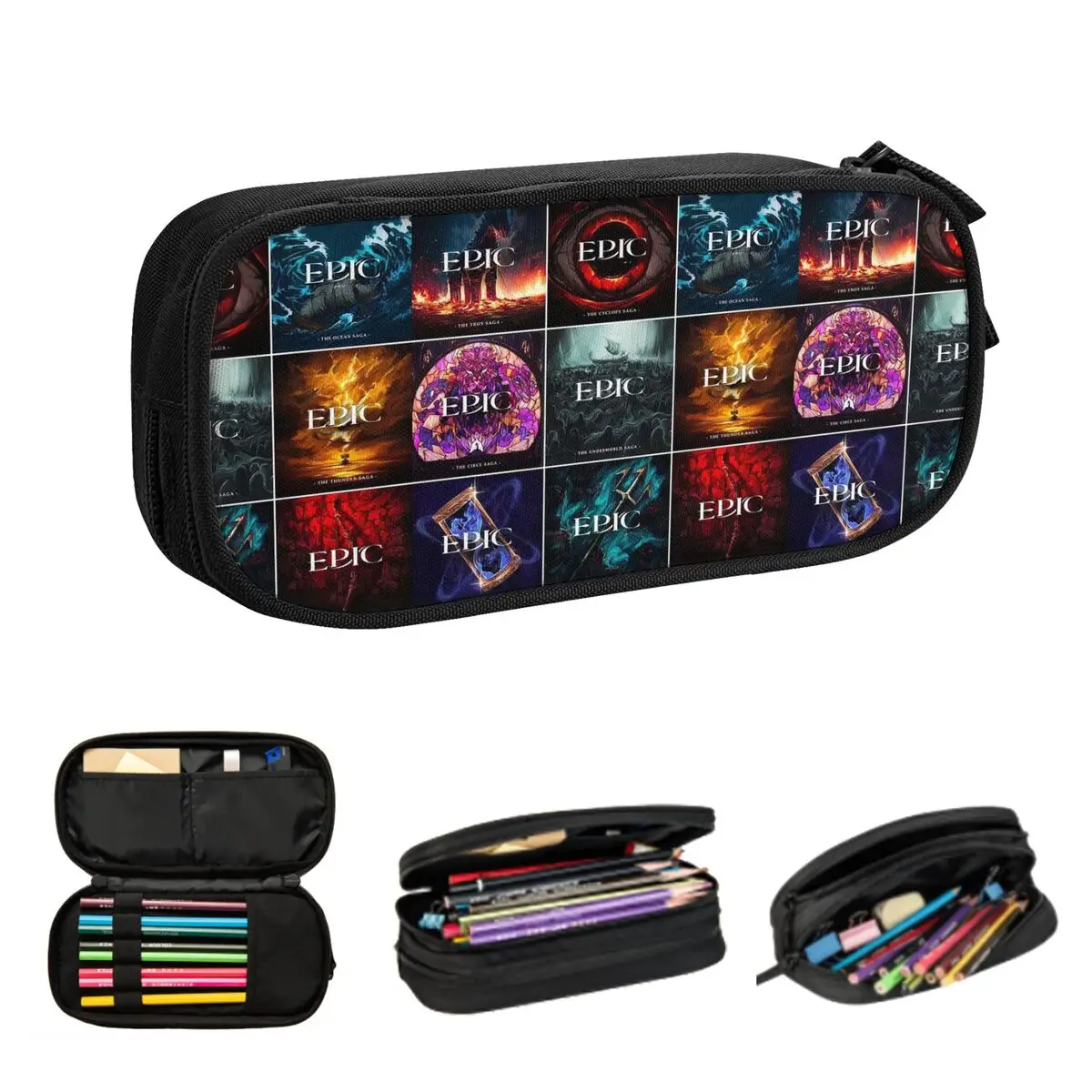 ملحمة الموسيقية ساغا يغطي مقلمة للطلاب الهدايا صندوق القلم حقيبة أقلام رصاص تخزين كبير قلم رصاص الحقيبة حامل القلم