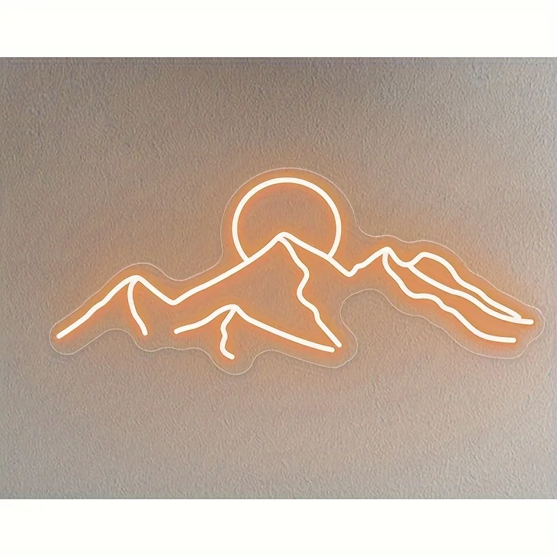 Mountain Neon Sign Light-Colorful Sunset LED Decoration with Switch Control-for Bedroom, Living Room, Hotel Wall Decoration