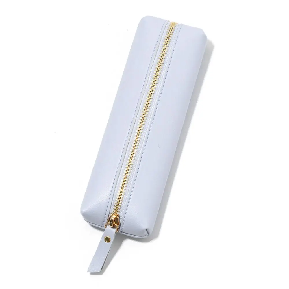 

Zipper Vintage Leather Pencil Bag Protective Bag Desktop Organizer Pen Case Storage Bag Large Capacity PU Pencil Pouch Holder