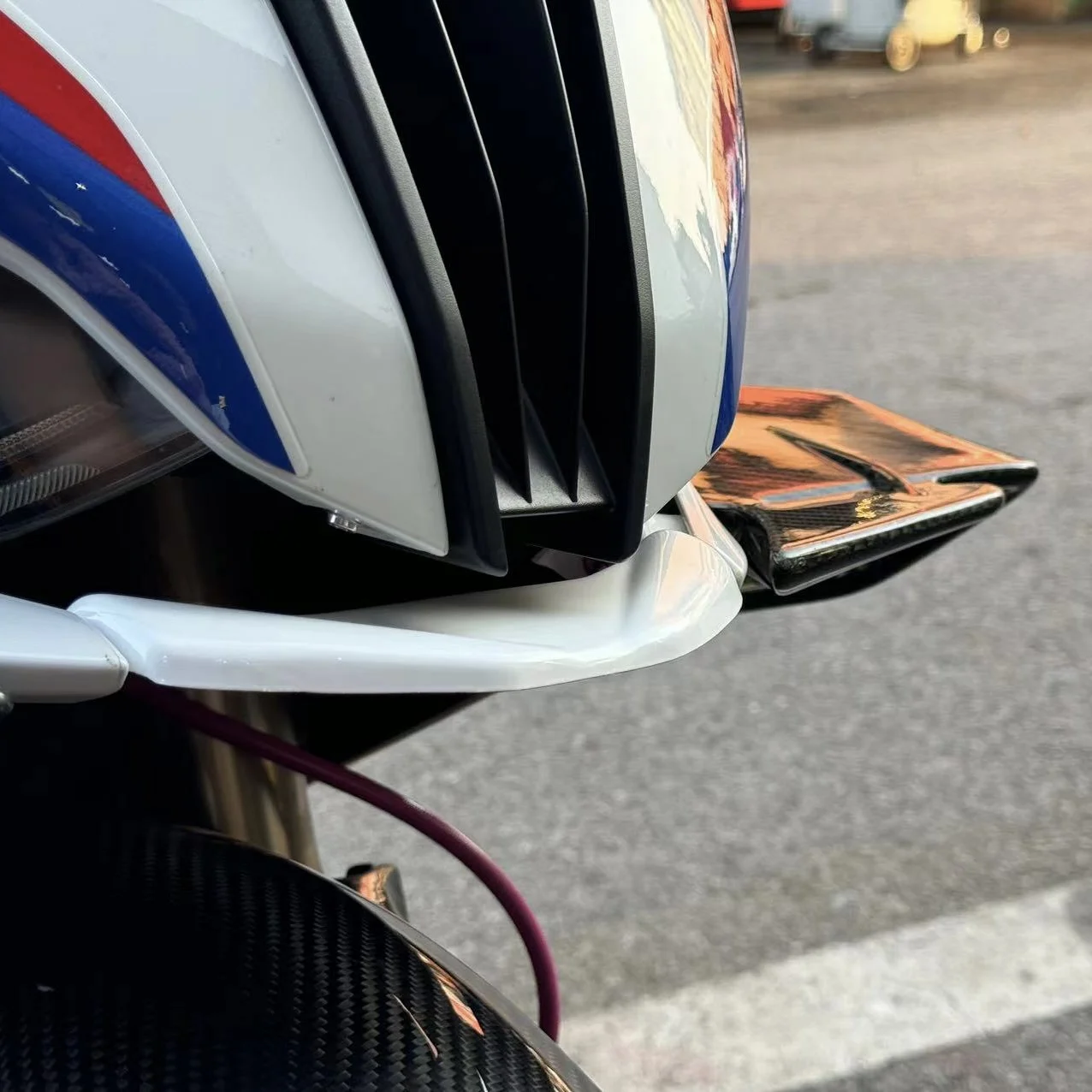 BMW S1000RR M1000RR 용 페어링 프론트 립 2019 2020 2021 2022 오토바이 액세서리 포워드 페어링 윙렛 썸네일 2