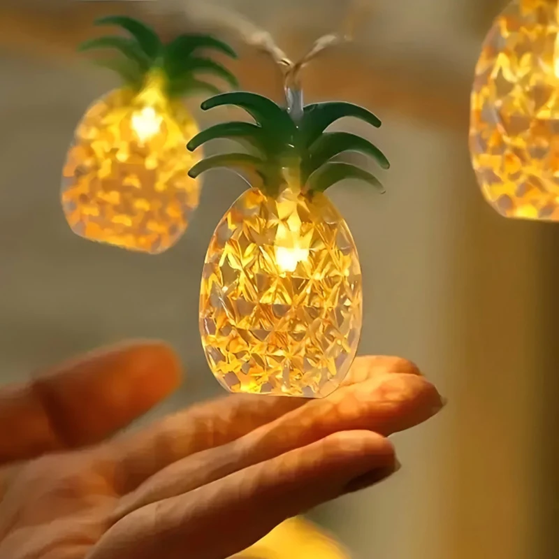 1.5m10led الأناناس سلسلة أضواء هاواي ديكور الاستوائية خنزير المشوي مأدبة الأناناس سلسلة أضواء لحفلة عطلة الصيف