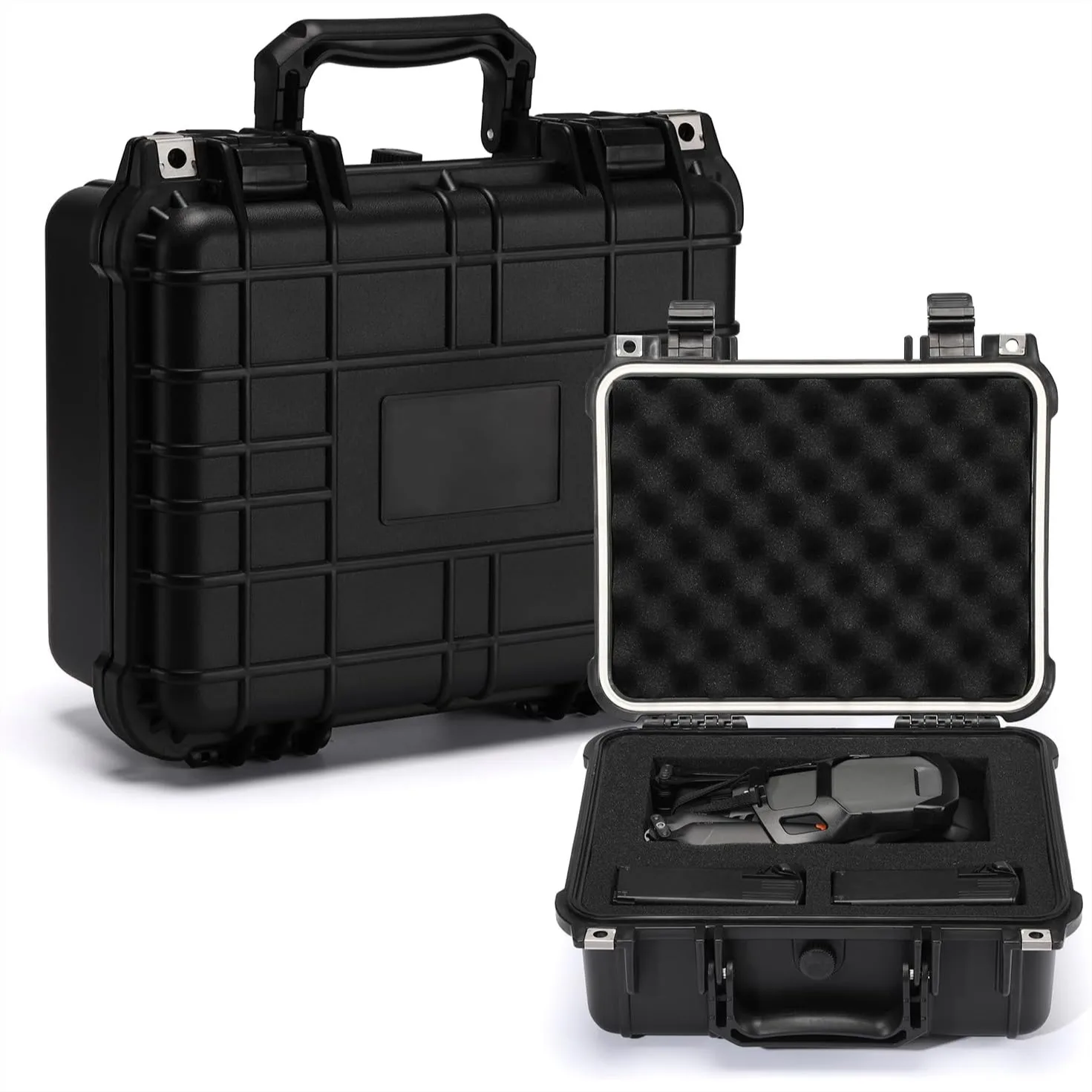 

13.4" Waterproof Plastic Toolbox with Foam Insert, IP67 Lockable Hard Case, Shockproof Weatherproof Storage for Electronics