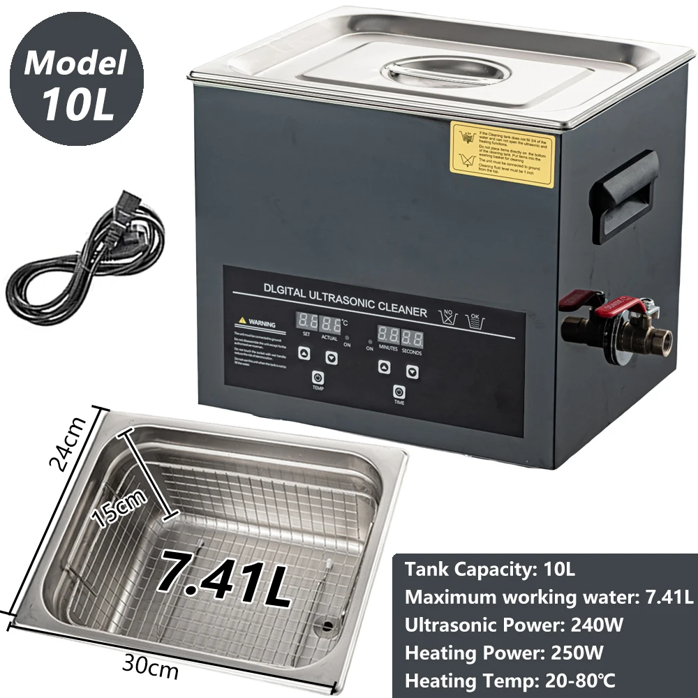 2L/3L/6L/10L/15L/30L Ultrasone Reiniger Digitale Verwarming Rvs Ultrasone Reinigingsmachine 40KHZ Huishoudapparaat