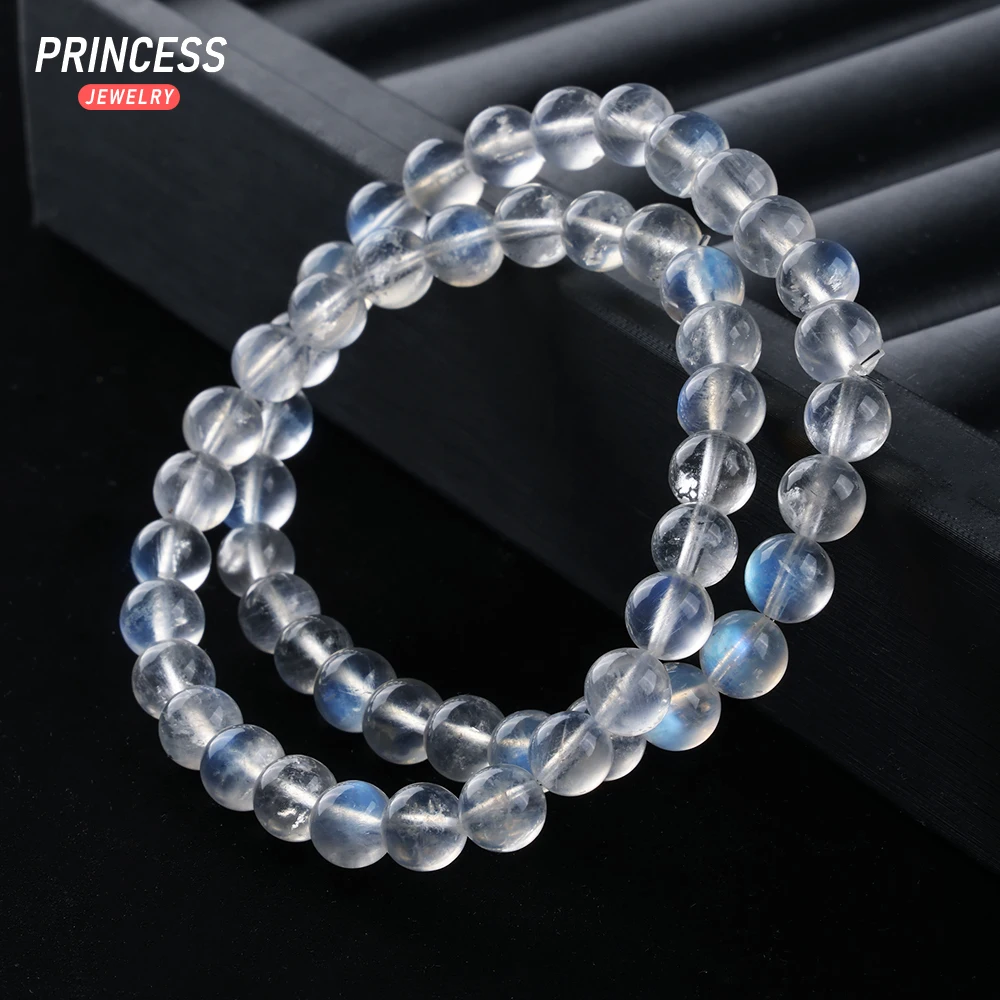 Liberação a ++ natural 7mm claro azul moonstone cura contas de cristal para fazer jóias diy pulseiras colar acessórios