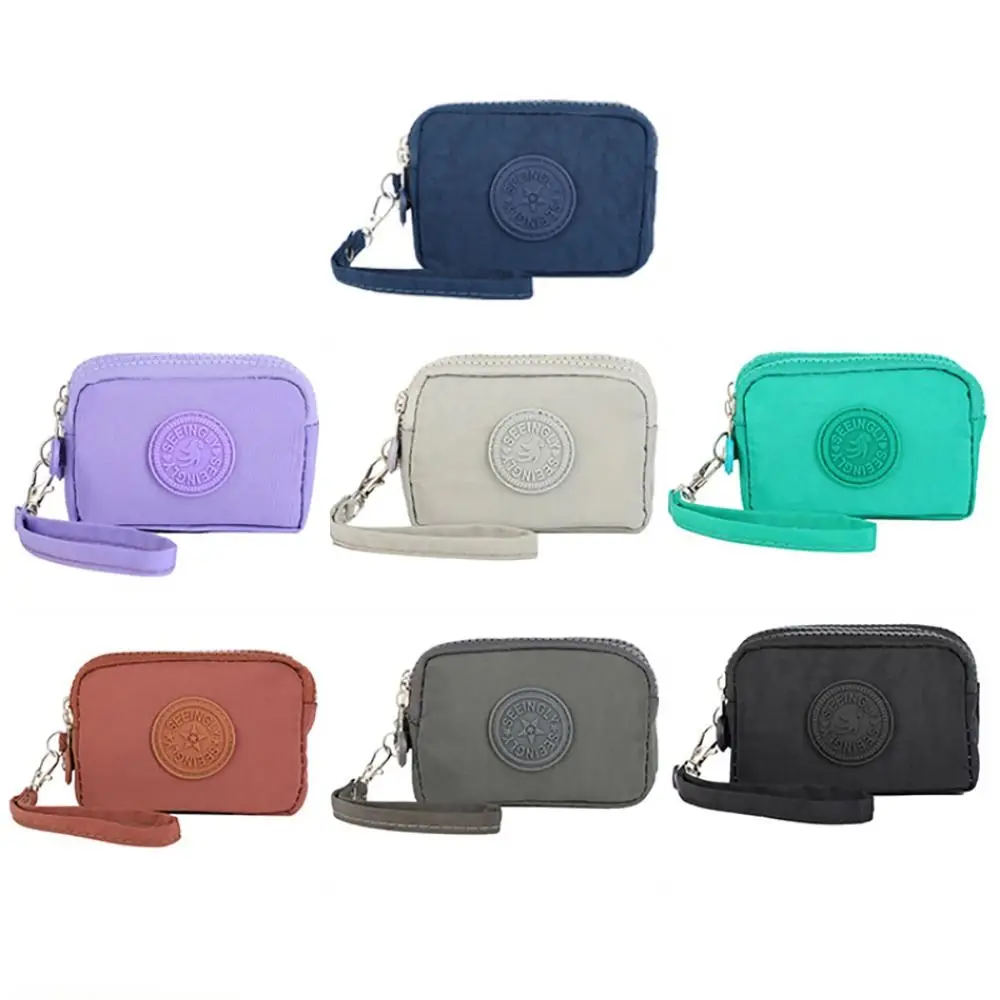 Durable Card Holder Coin Bags Large Capacity Zipper Purse Waterproof Three Layers Wallet Bank ID Credit Card Keys Earphone