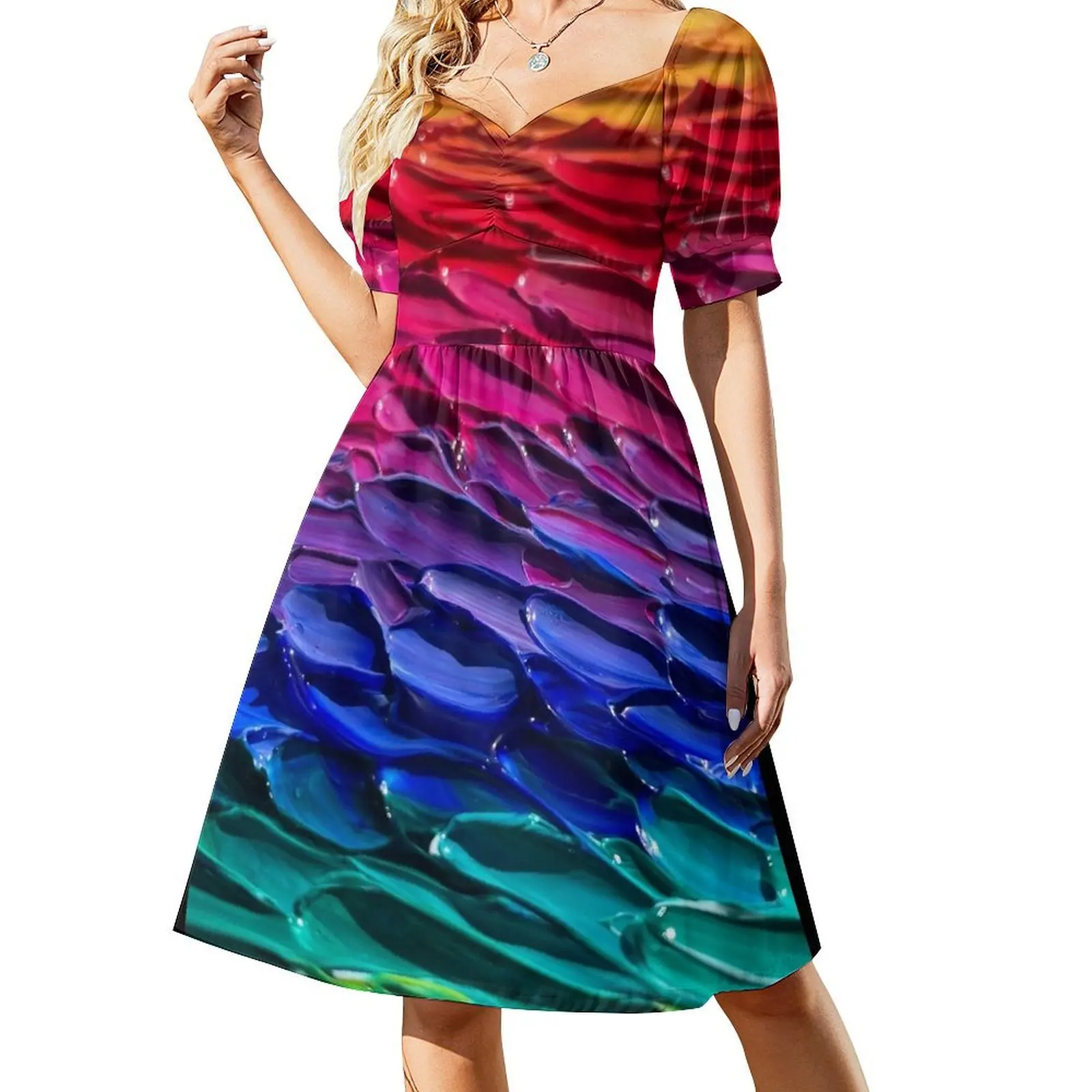 

Waves of Color Short Sleeved Dress women's summer dresses 2025 summer dress Dress