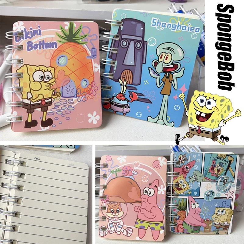 4/1 pièces Bob l'éponge cahier dessin animé bloc-notes étudiant écriture papeterie enfants Portable
