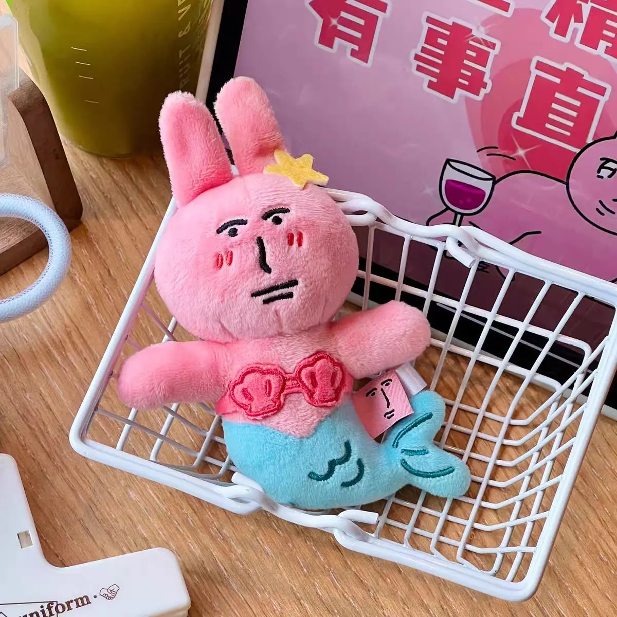Nieuwe Roze Konijn Angel Zeemeermin Serie Anime Figuren Knuffels Rugzak Hanger Cartoon Decor Kinderen Verjaardagscadeau Speelgoed