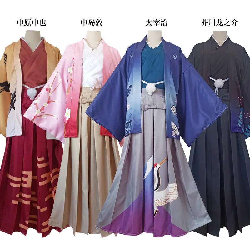 Anime Dazai Osamu Nakahara Chuuya Nakajima Atsushi Ryunosuke Akutagawa Cosplay Costume Men Women Kimono Anime Suit Outfit