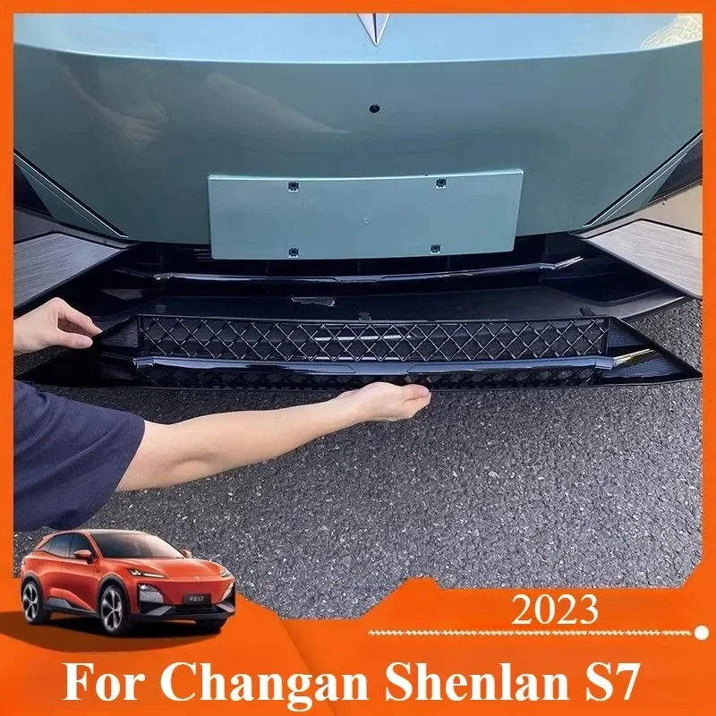 For Changan Shenlan S7 2023 Car Lower Bumper Anti Insect Net Dustproof Vent Grille Cover Net Grill Trim Car Accessories