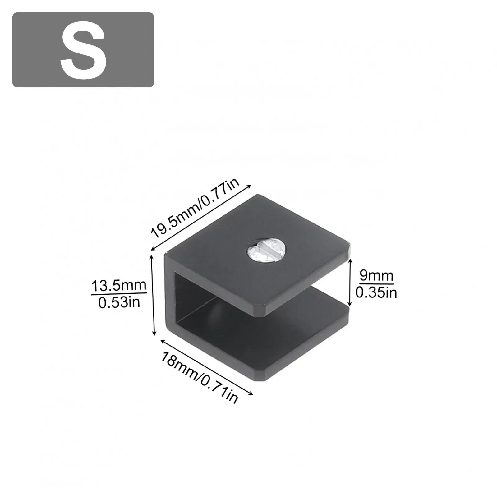 1 Piece Aluminum Alloy Square Glass Clip Fixed Support Bracket S/M/L for 6-12mm Glass Thickness Fixed Panel U Clamp