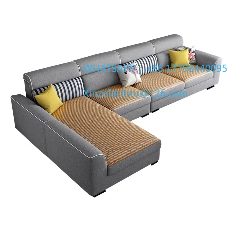 

Customizable Nordic fabric sofa living room modern simple size apartment type can be disassembled