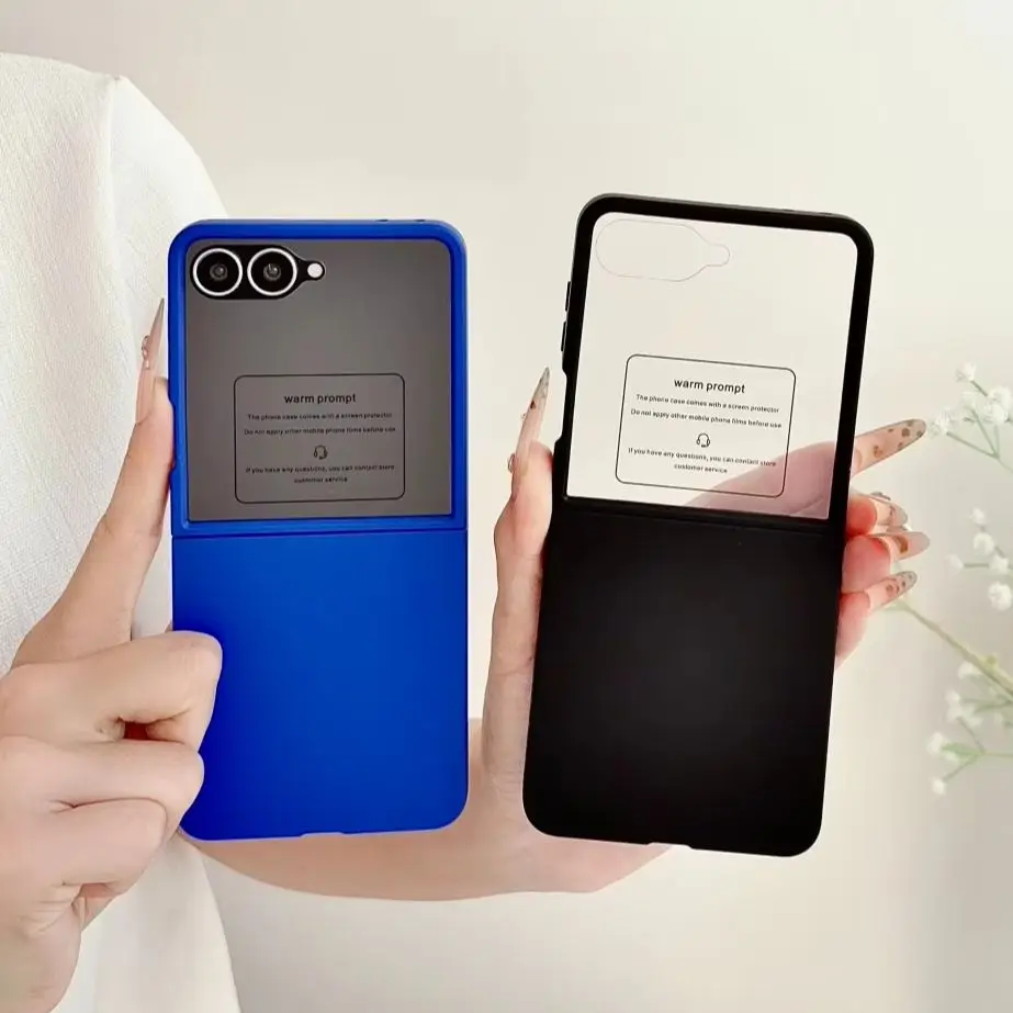 For Samsung Galaxy Z Flip 8 7 5G Phone Case Solid Color PC Hard Shell Shockproof Small Screen Protection Film Back Cover